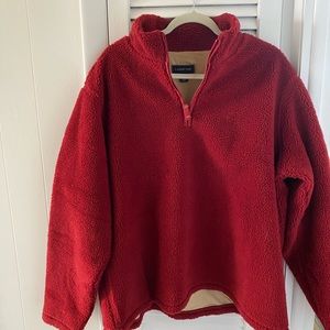 Vintage Lands End Red Sherpa Fleece Red